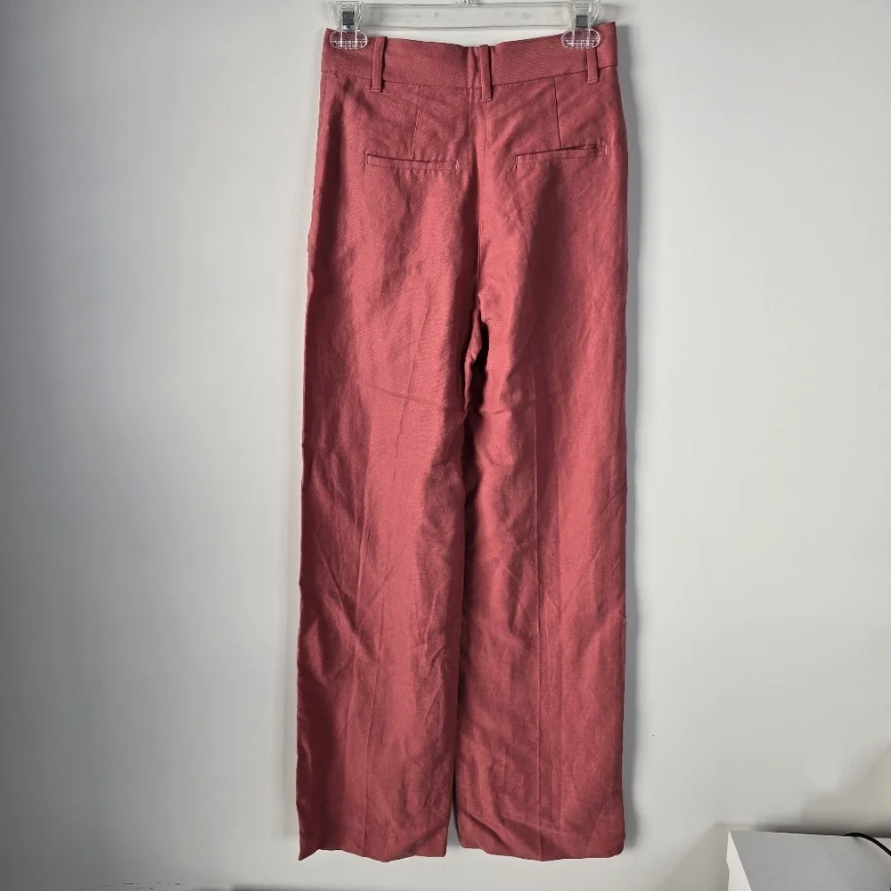 Wilfred The Effortless Pant Linen High Waist Wide Leg 0 Moroccan Spice Pink